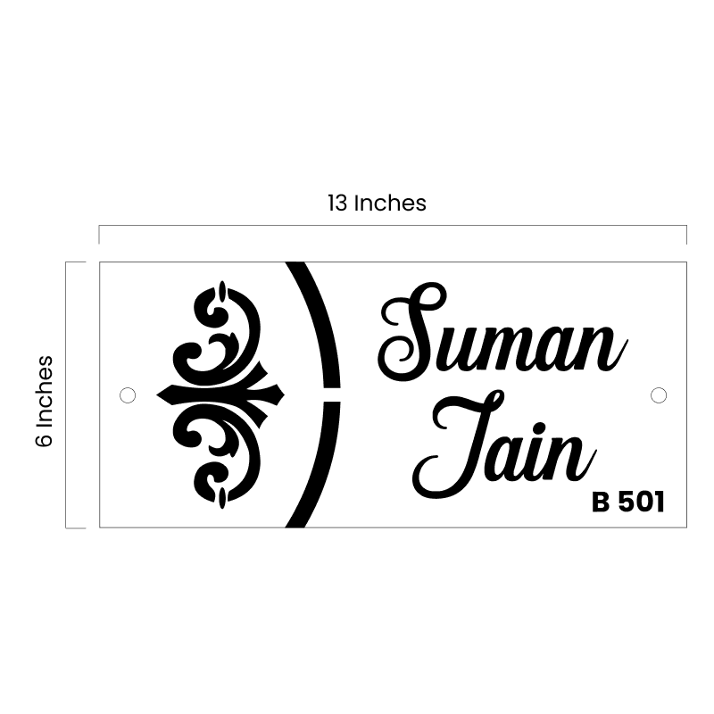Personalized Acrylic Name Plate For Home – White + Dark Brown Acrylic - NameplateWale