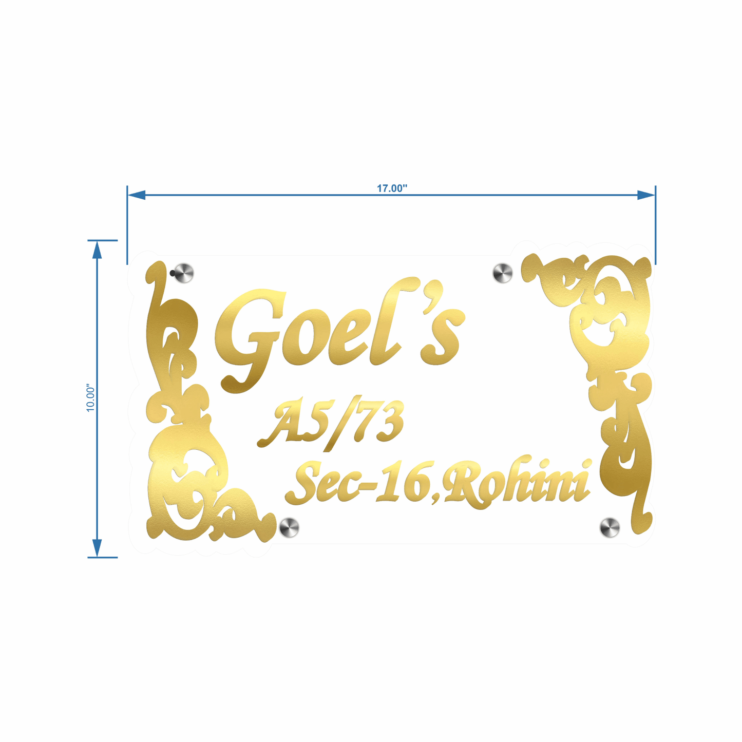 Personalized Acrylic Name Plate For Home – White + Golden - NameplateWale