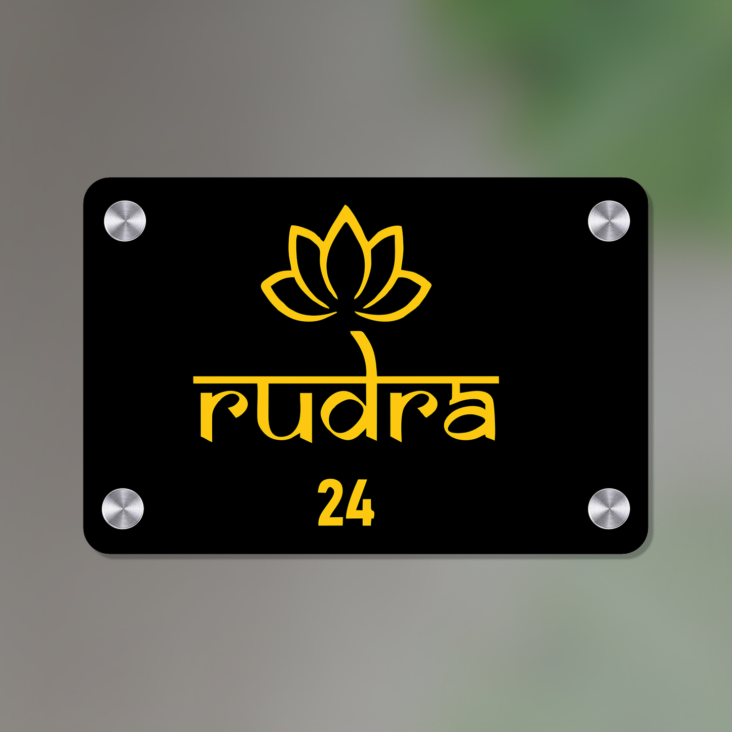 Personalized Acrylic Name Plate for Home – Black + Golden - NameplateWale