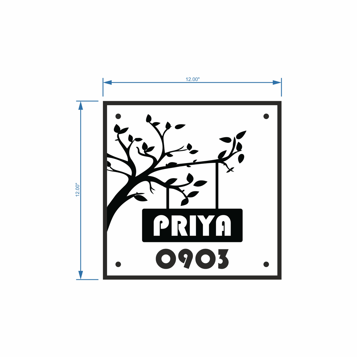 Personalized Acrylic Name Plate For Home – Black and White - NameplateWale