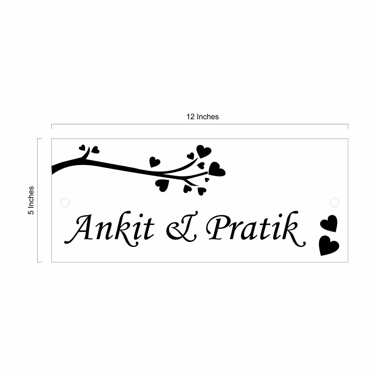 Personalized Acrylic Name Plate For Home – Vinyl Wooden, Orange & White - NameplateWale