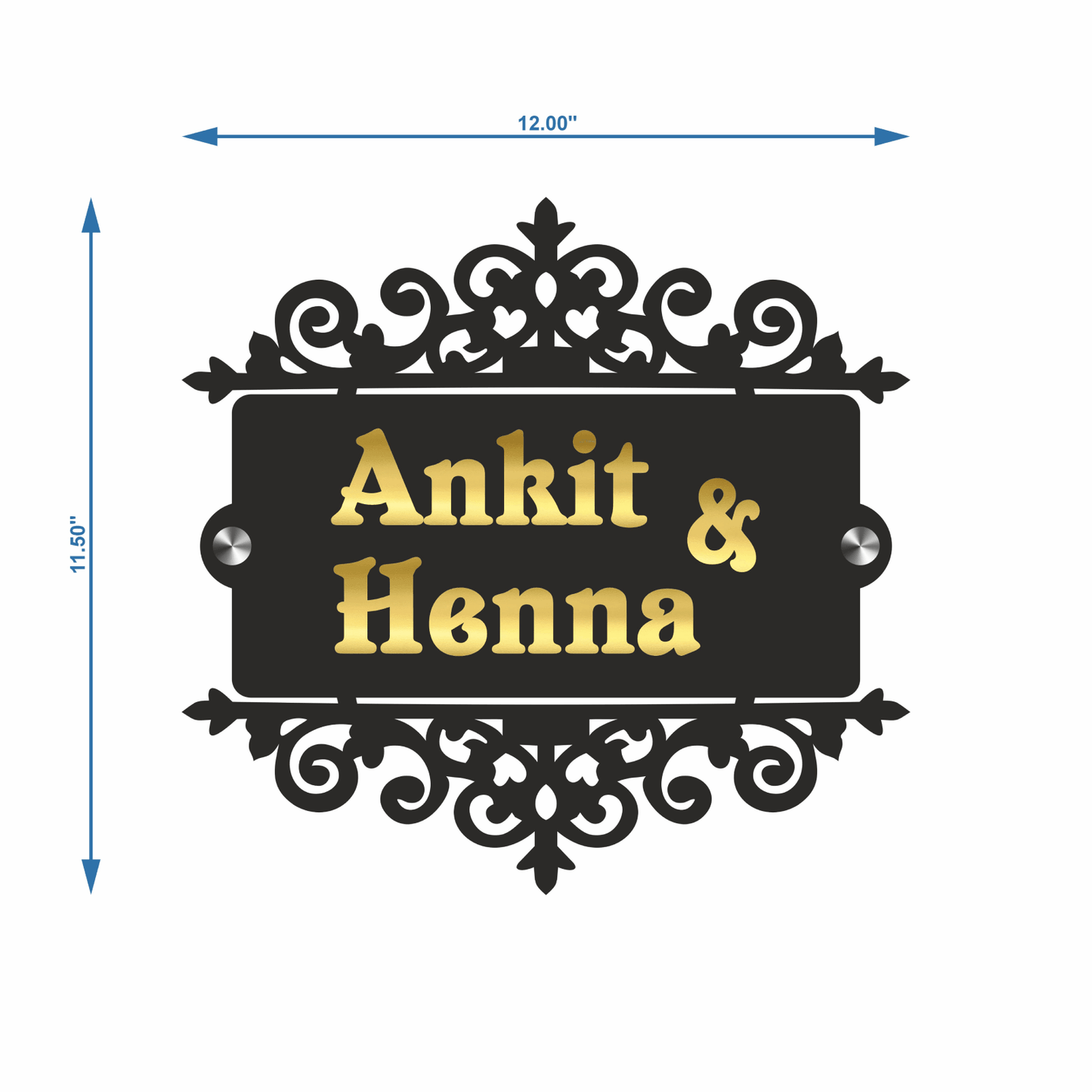 Personalized Acrylic Name Plate For Home – Black & Golden - NameplateWale