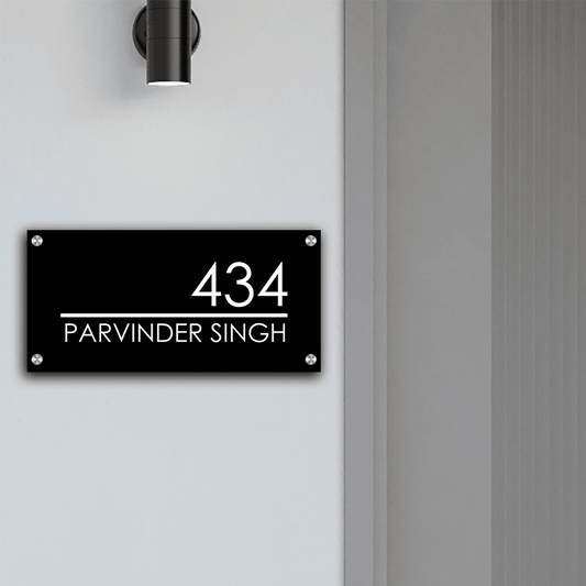 Personalized Acrylic Name Plate For Home – Black & White - NameplateWale