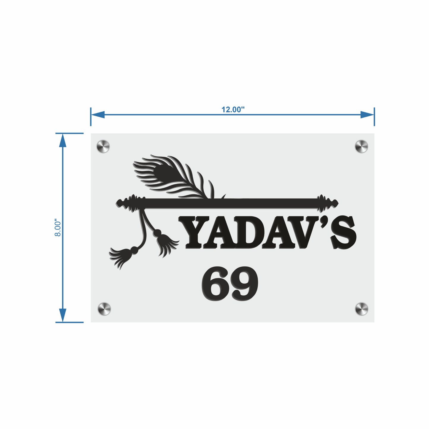 Personalized Acrylic Name Plate For Home – White + Black - NameplateWale