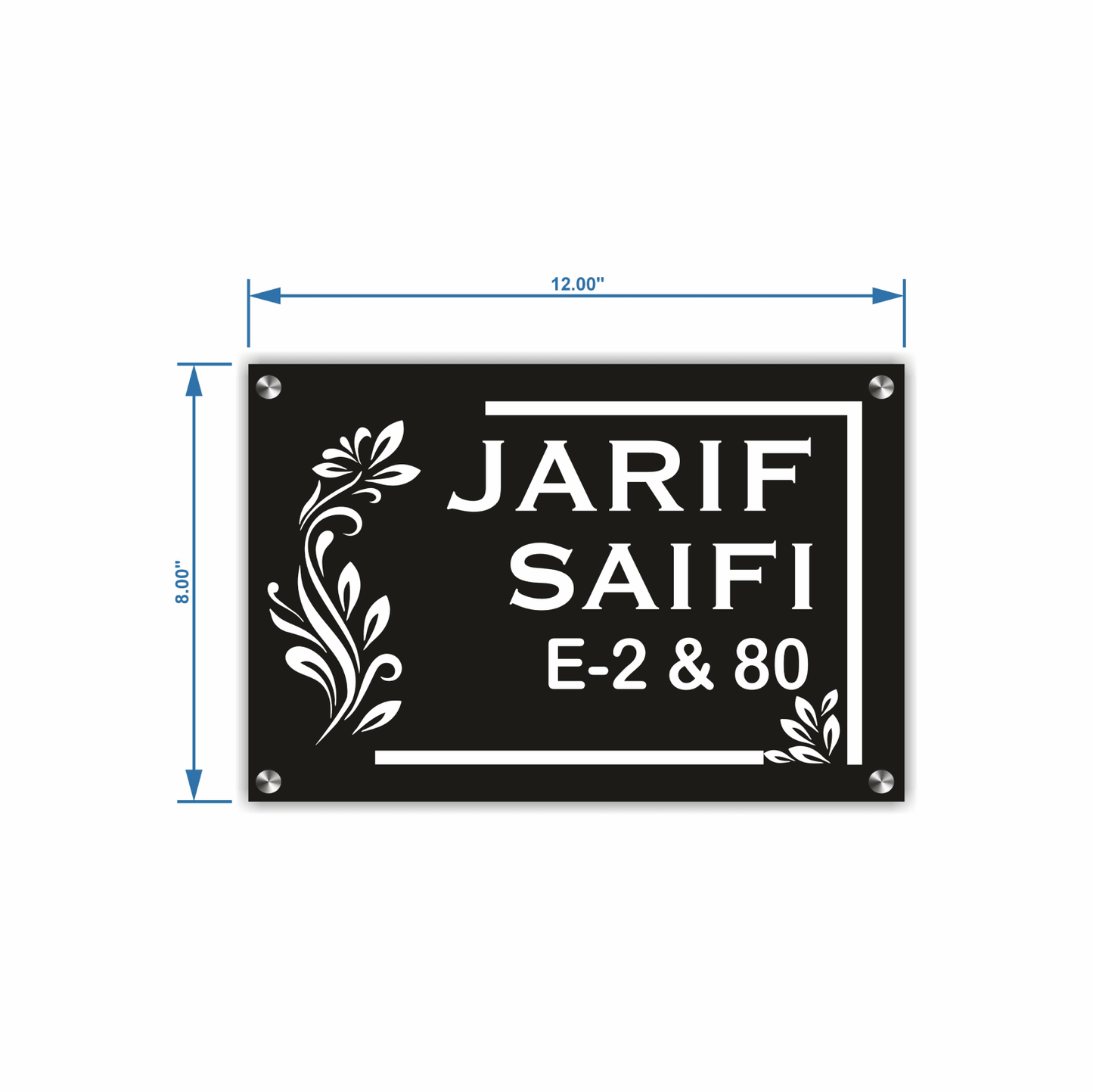 Personalized Acrylic Name Plate For Home – Black and White - NameplateWale