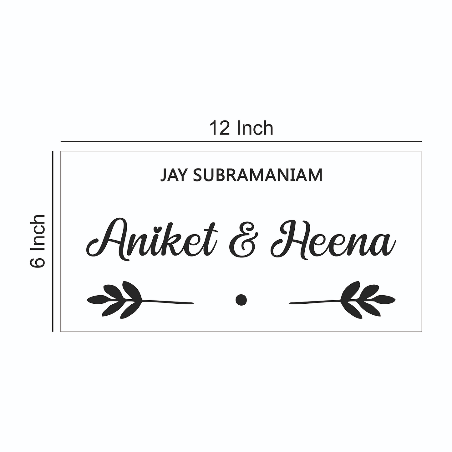 Personalized Acrylic Name Plate for Home – Vinyl Wooden + White - NameplateWale