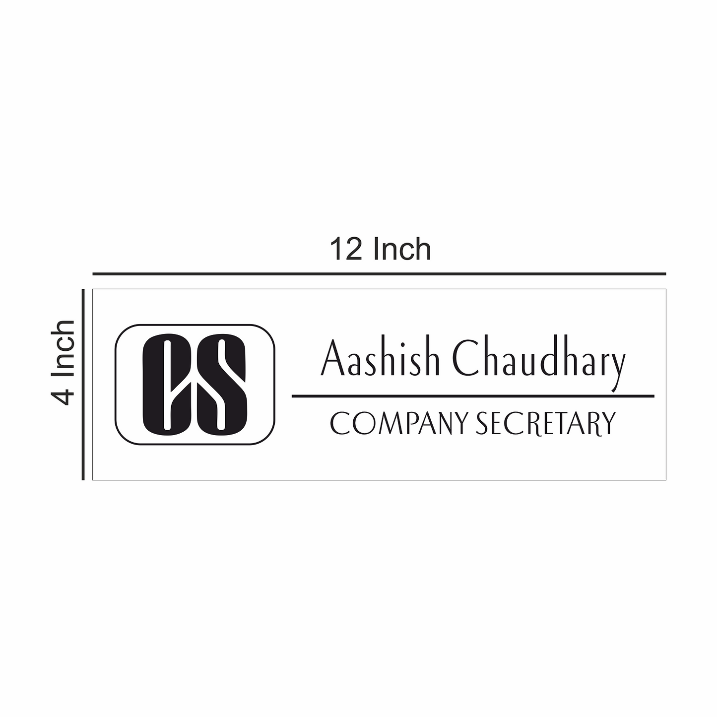 Office Name Plate for Company Secretary (CS) | Stainless Steel - NameplateWale