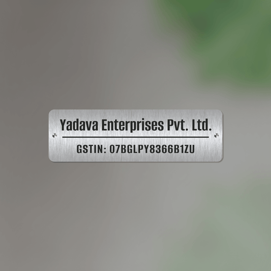 Office Name Plate with Company Name and GST Number - NameplateWale
