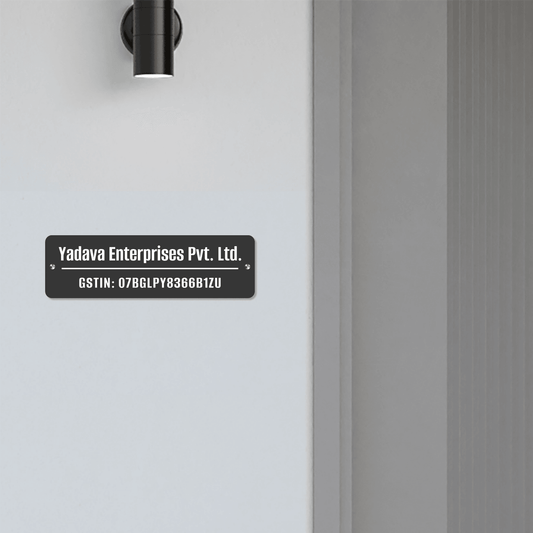 Office Name Plate with Company Name and GST Number - NameplateWale