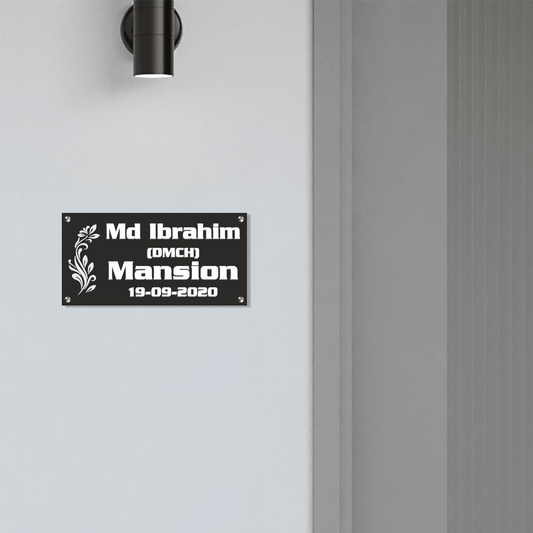 Personalized Acrylic Name Plate For Home – Black and White - NameplateWale