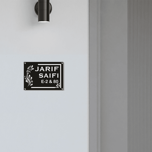 Personalized Acrylic Name Plate For Home – Black and White - NameplateWale