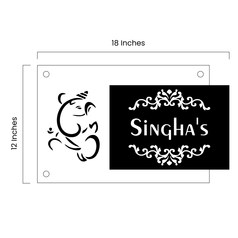Personalized Acrylic Name Plate For Home – Transparent Acrylic + Black + Golden - NameplateWale