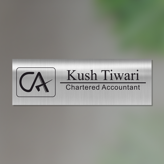 Office Name Plate – Chartered Accountant (CA) | Stainless Steel - NameplateWale