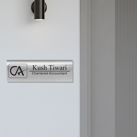 Office Name Plate – Chartered Accountant (CA) | Stainless Steel - NameplateWale