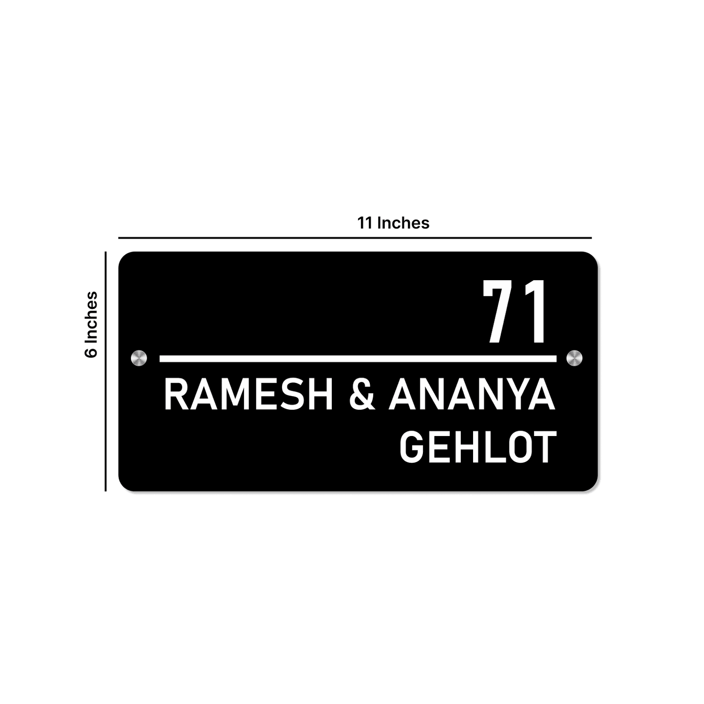 Personalized Acrylic Name Plate For Home – Black & White