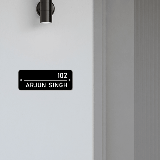 Personalized Acrylic Name Plate For Home – Black & White - NameplateWale
