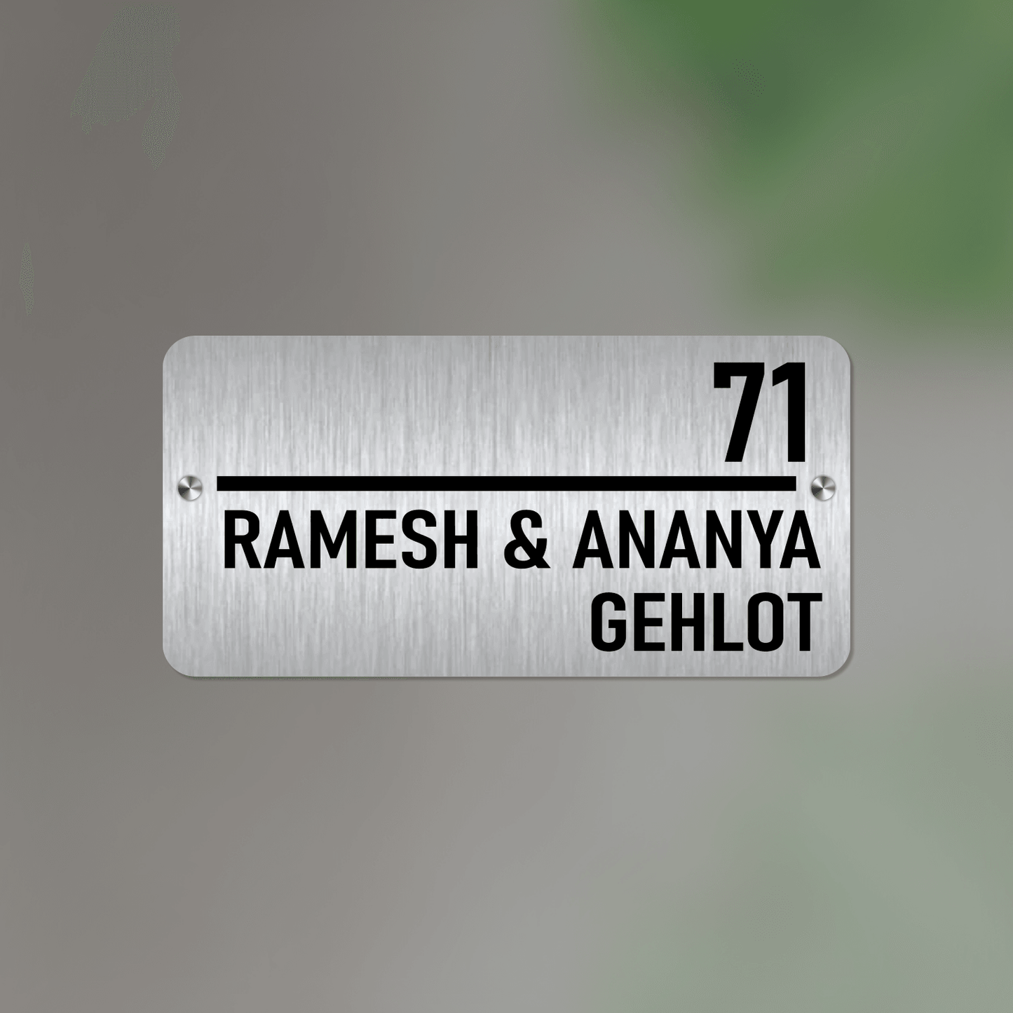 Personalized Stainless Steel Name Plate For Home - NameplateWale