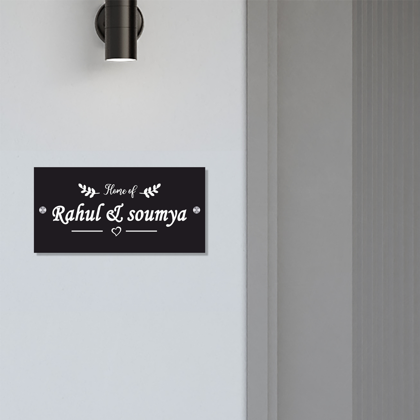Personalized Acrylic Name Plate for Home – Black + White - NameplateWale