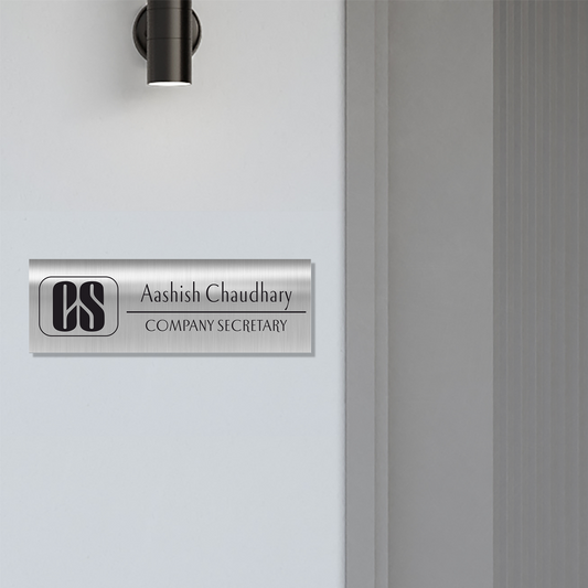 Office Name Plate for Company Secretary (CS) | Stainless Steel - NameplateWale