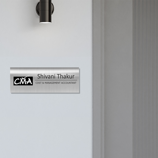 Office Name Plate for Cost & Management Accountant (CMA) | Stainless Steel - NameplateWale