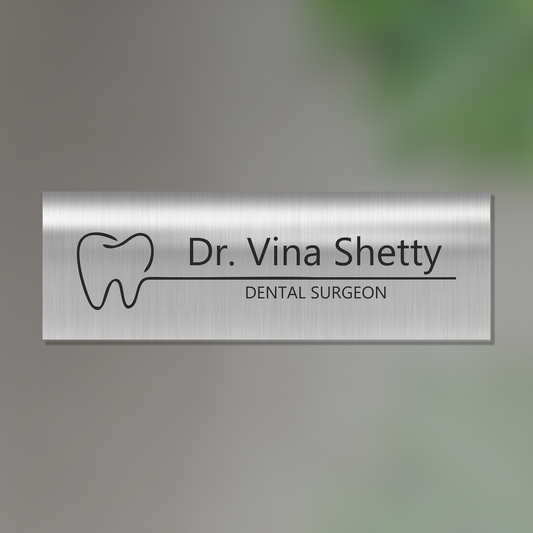 Office Name Plate for Dental Surgeons/ Doctors | Stainless Steel - NameplateWale