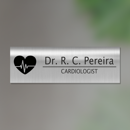 Office Name Plate for Cardiologists/ Doctors | Stainless Steel - NameplateWale