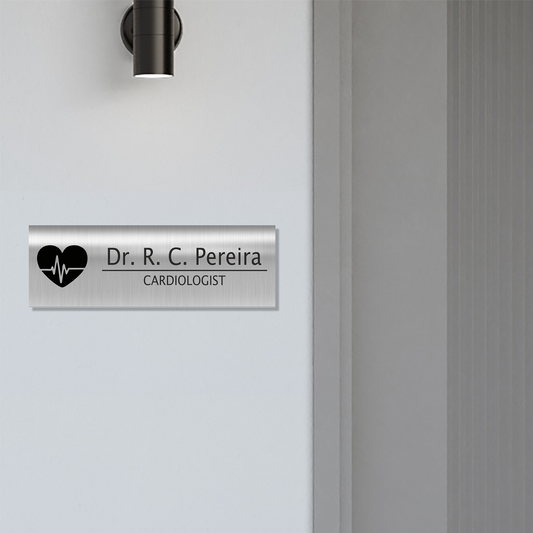 Office Name Plate for Cardiologists/ Doctors | Stainless Steel - NameplateWale