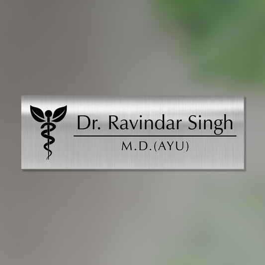 Office Name Plate for Doctors | Stainless Steel - NameplateWale