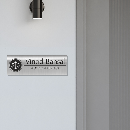 Office Name Plate for Advocates | Stainless Steel - NameplateWale