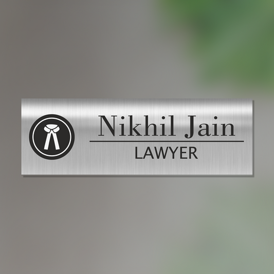 Office Name Plate for Lawyers | Stainless Steel - NameplateWale