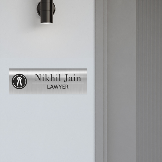Office Name Plate for Lawyers | Stainless Steel - NameplateWale