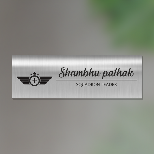 Office Name Plate for Air Force | Stainless Steel - NameplateWale