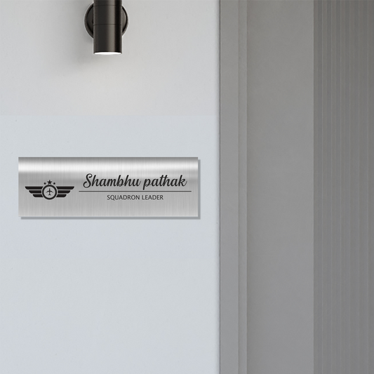 Office Name Plate for Air Force | Stainless Steel - NameplateWale