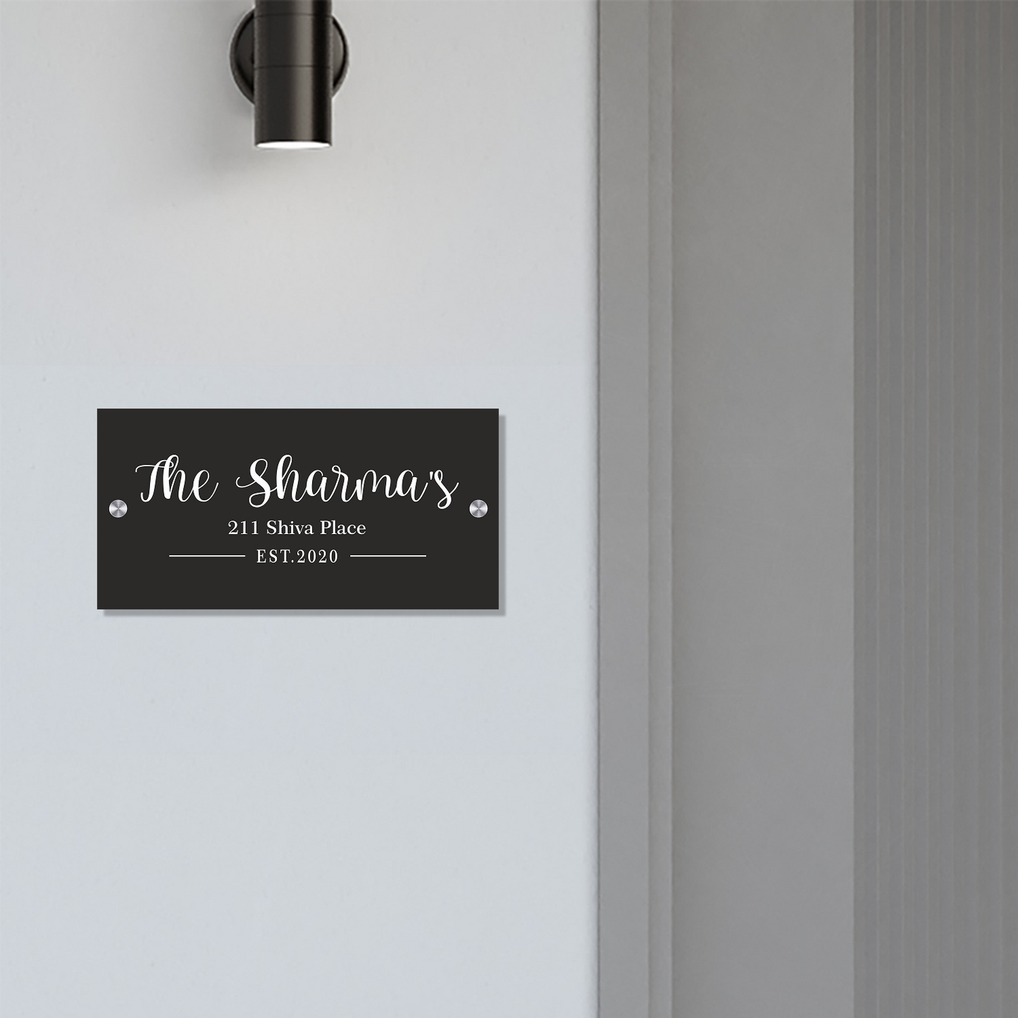 Personalized Acrylic Name Plate for Home – White + Black - NameplateWale