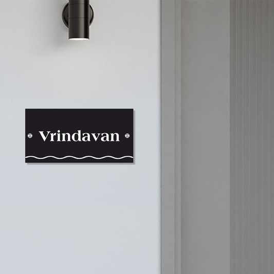 Personalized Acrylic Name Plate for Home – White + Black - NameplateWale