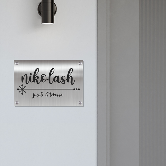 Personalized Stainless Steel Name Plate For Home - NameplateWale