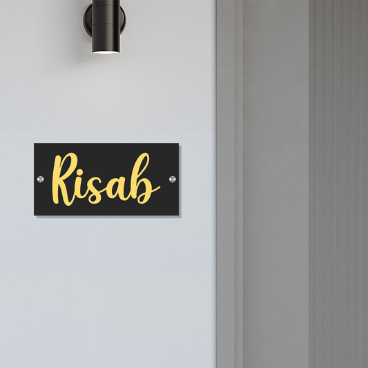 Personalized Acrylic Name Plate for Home – Black + Golden - NameplateWale