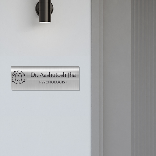 Office Name Plate for Psychologists/ Doctors | Stainless Steel - NameplateWale
