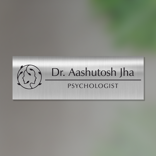 Office Name Plate for Psychologists/ Doctors | Stainless Steel - NameplateWale