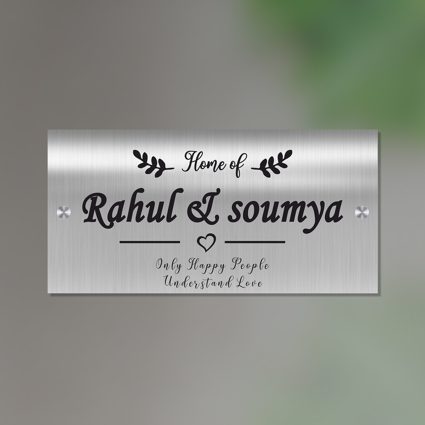 Personalized Stainless Steel Name Plate For Home - NameplateWale