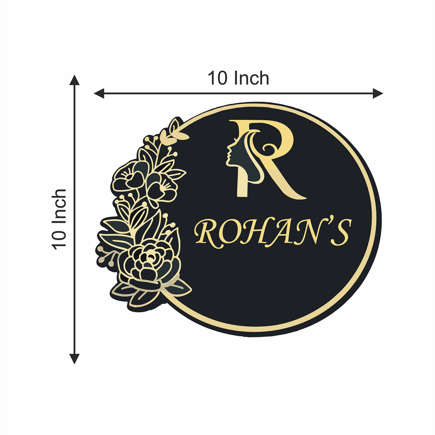 Personalized Acrylic Name Plate for Home – Black + Golden - NameplateWale