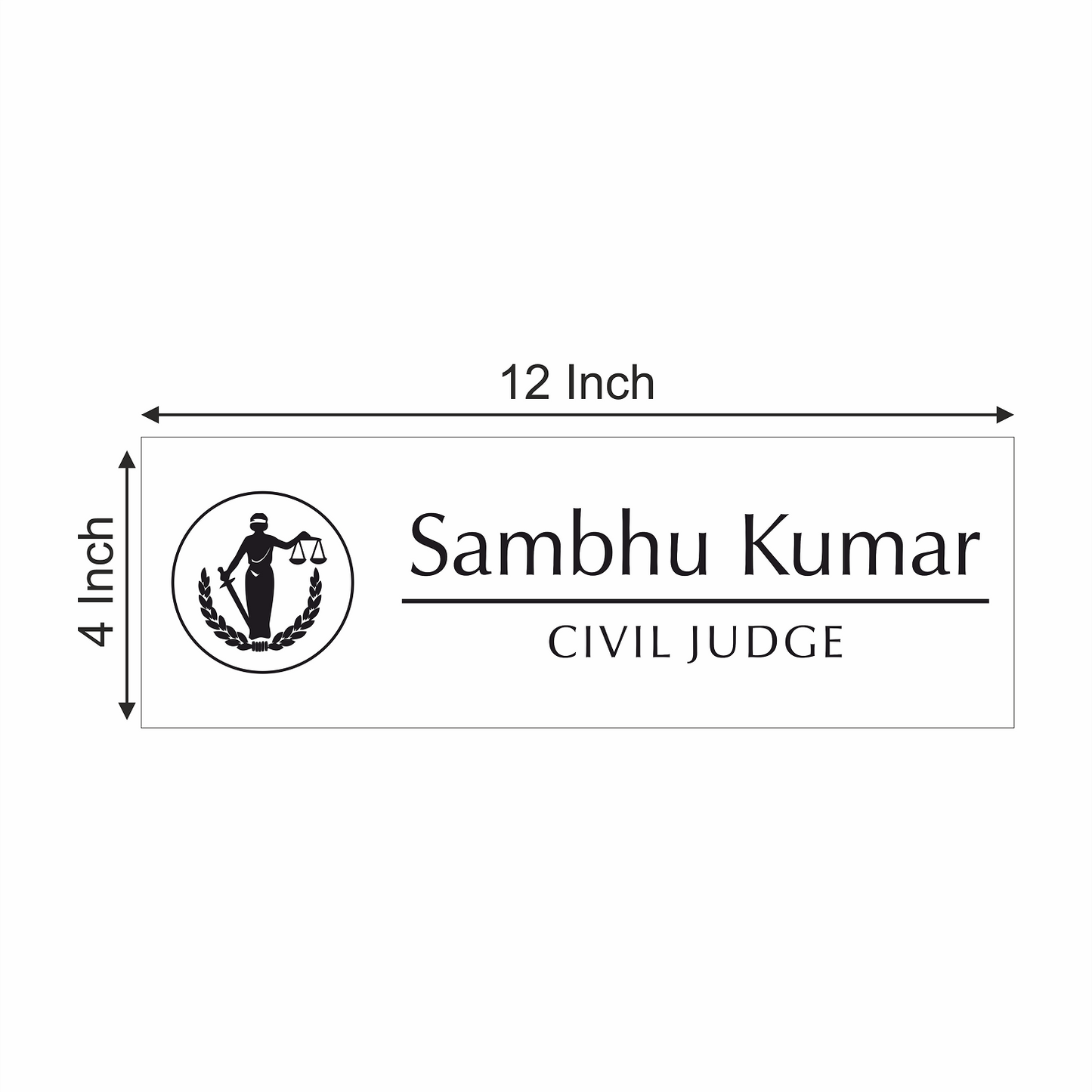 Office Name Plate for Judges | Stainless Steel - NameplateWale