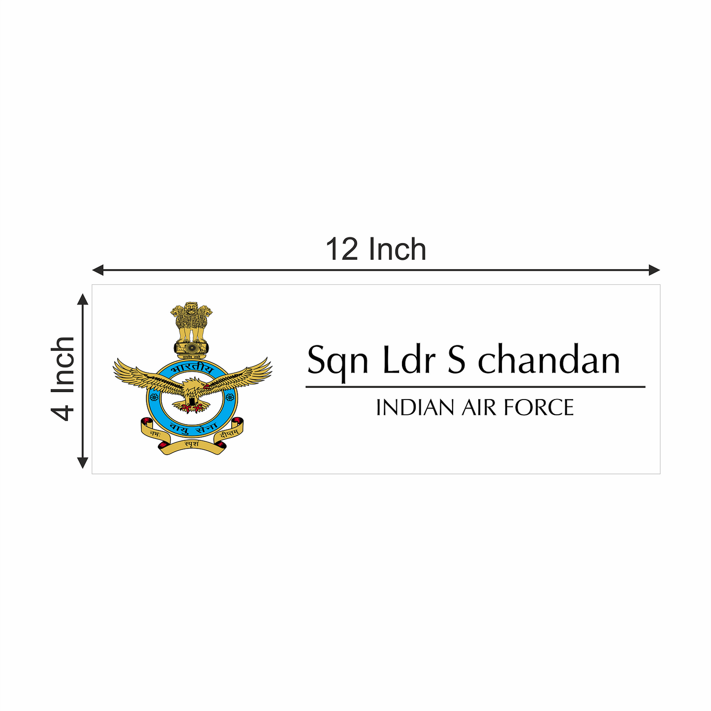 Office Name Plate for Indian Air Force/ Government Officers | Stainless Steel - NameplateWale