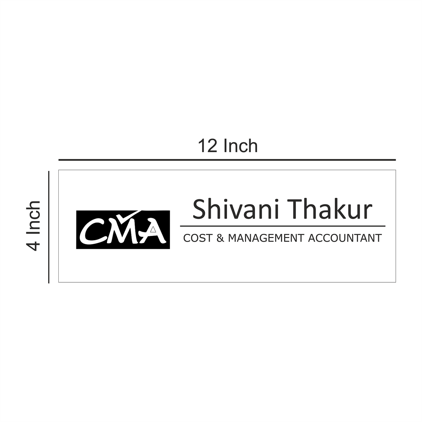 Office Name Plate for Cost & Management Accountant (CMA) | Stainless Steel - NameplateWale