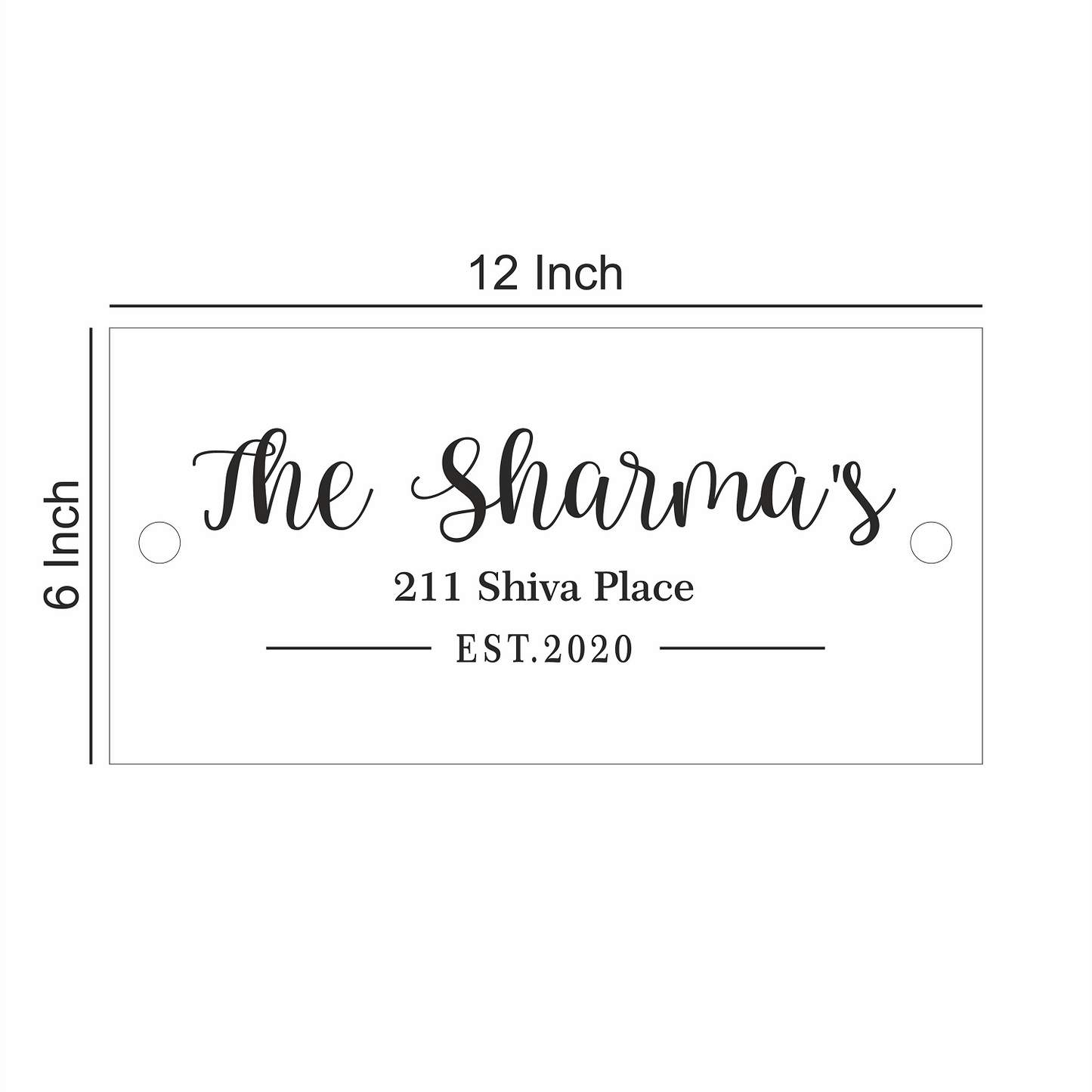 Personalized Acrylic Name Plate for Home – White + Black - NameplateWale