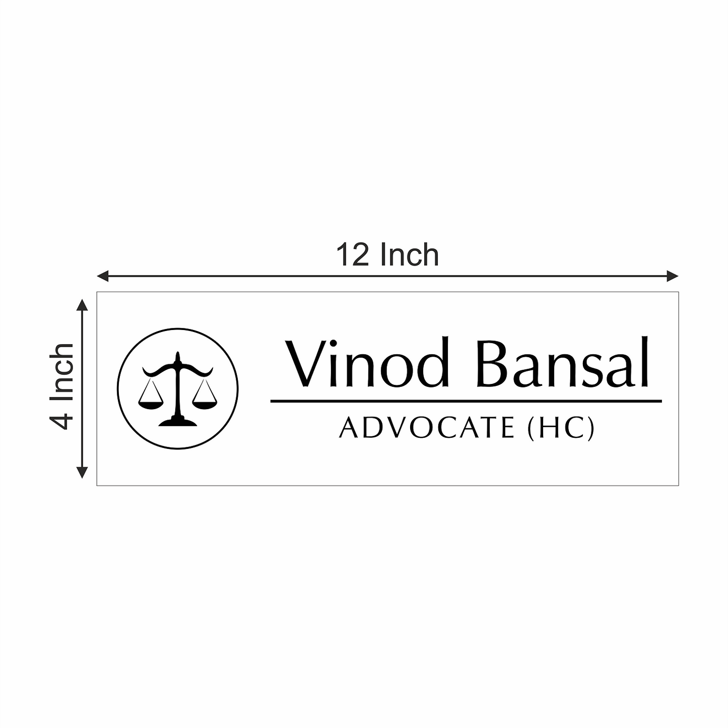 Office Name Plate for Advocates | Stainless Steel - NameplateWale