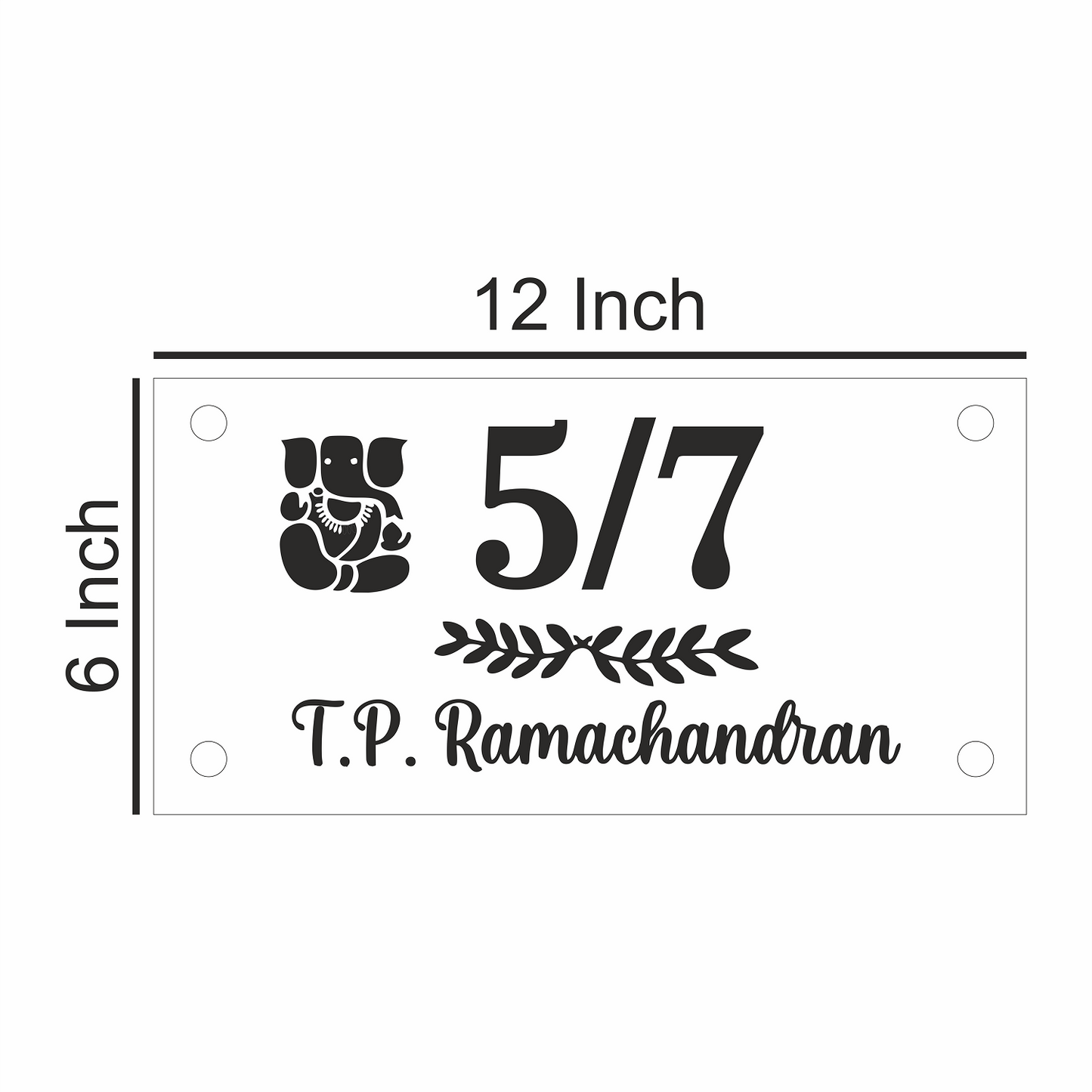 Personalized Acrylic Name Plate for Home – Vinyl Wooden + White - NameplateWale