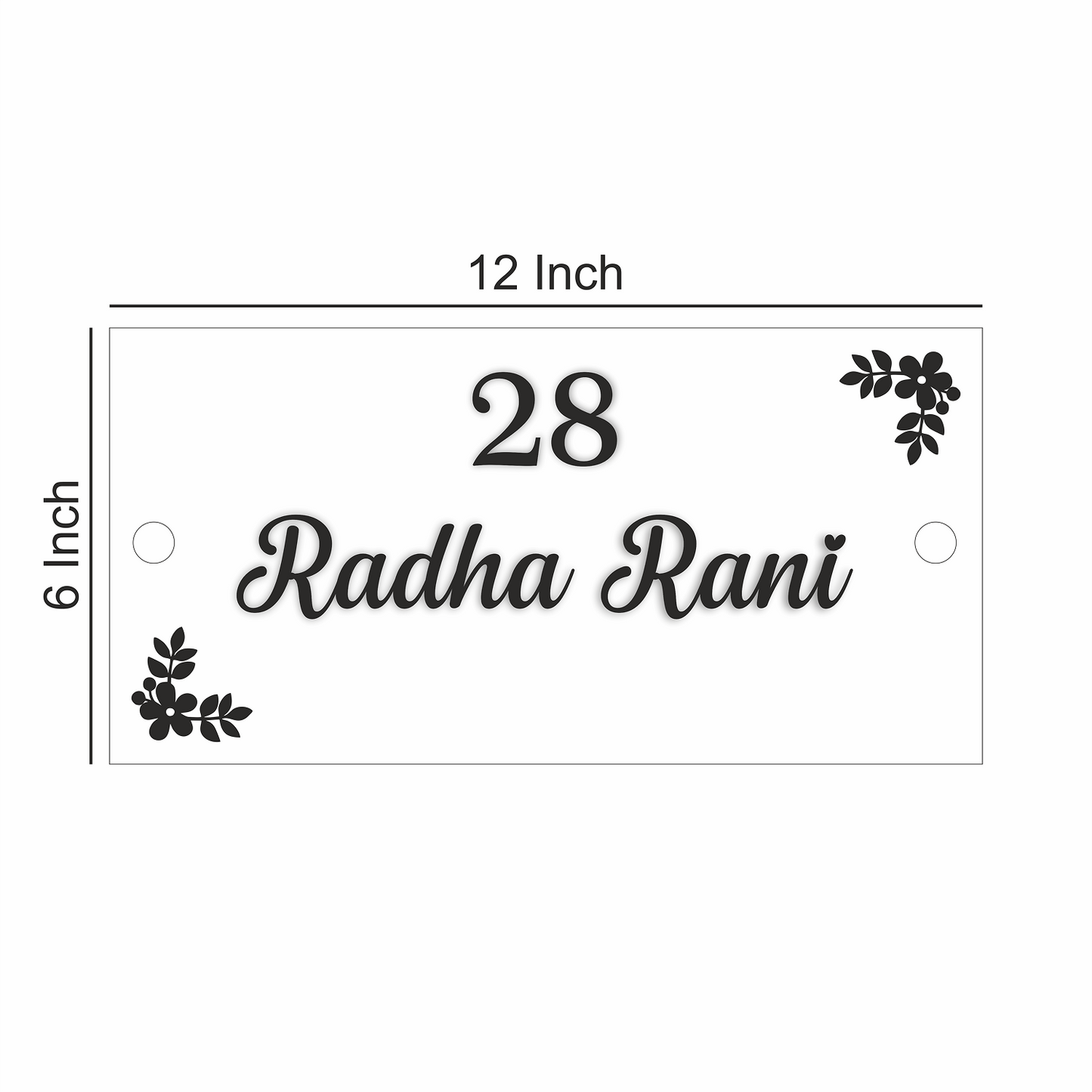 Personalized Acrylic Name Plate for Home – Vinyl Wooden + White - NameplateWale