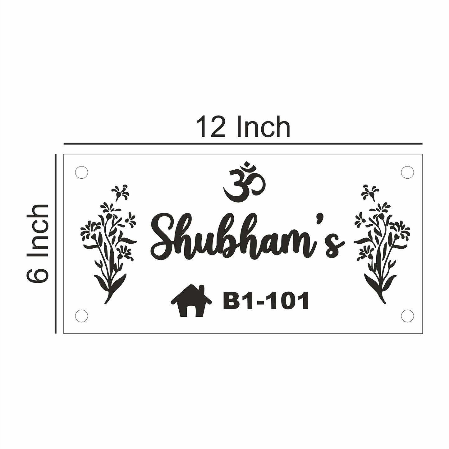 Personalized Acrylic Name Plate for Home – Black + Golden - NameplateWale