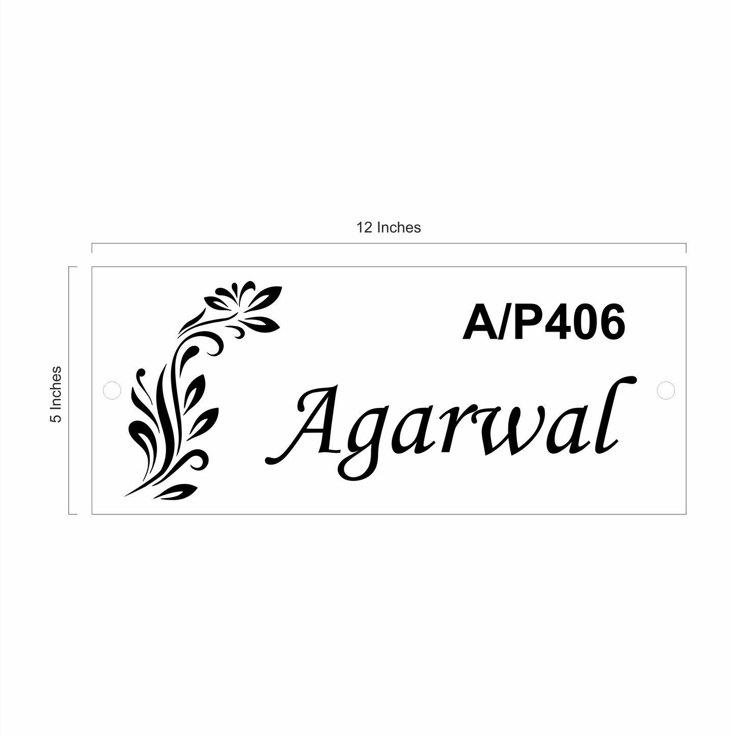 Personalized Acrylic Name Plate For Home – Black & Golden